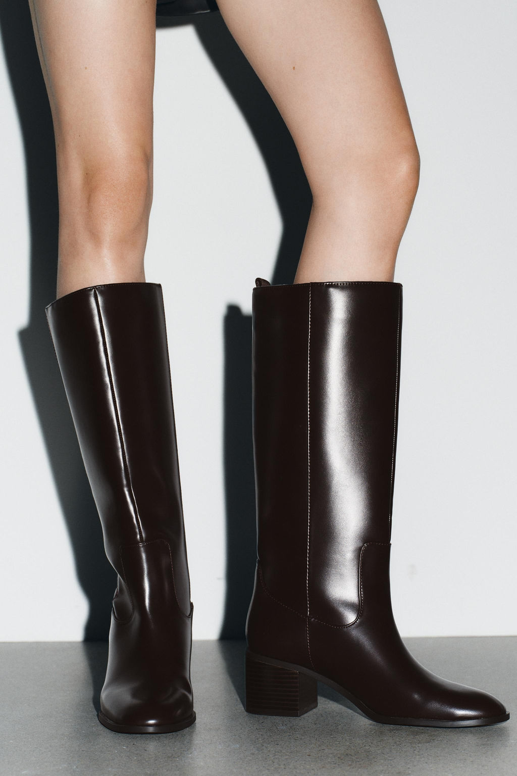 BLOCK HEEL KNEE-HIGH BOOTS - Zara фото 9