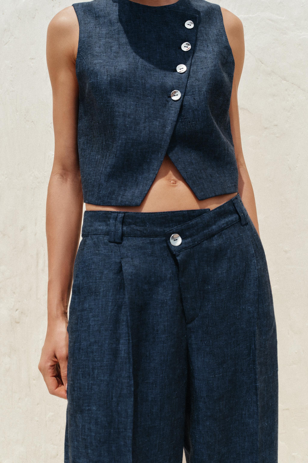 100% LINEN CROSS-WAIST TROUSERS - Zara фото 12