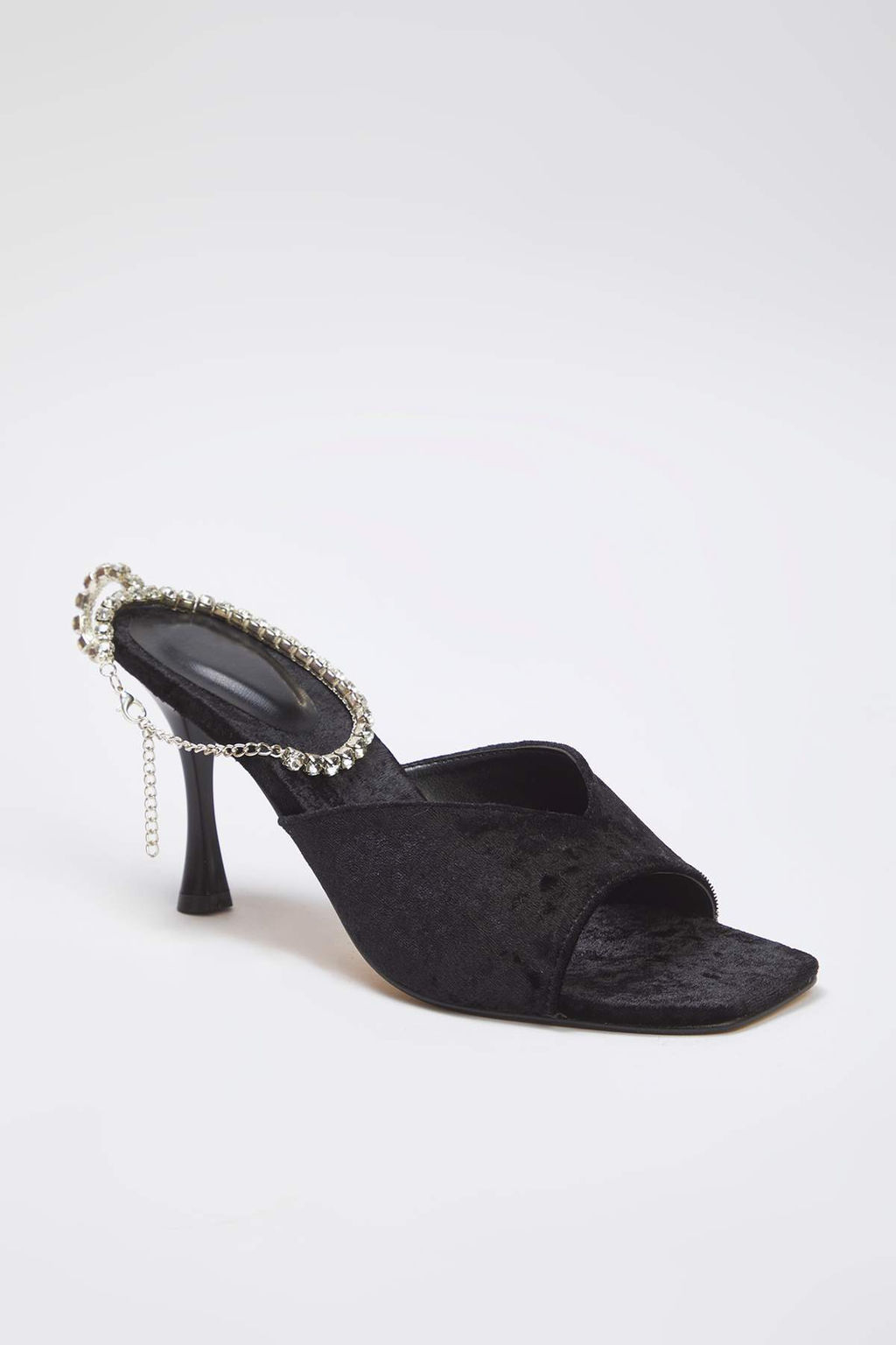 Siyah Kadife Tas Aksesuarl? Bilekten Baglamal? Klasik Topuklu Ayakkab? TAKAW26TO00019 - Trendyolmilla фото 5