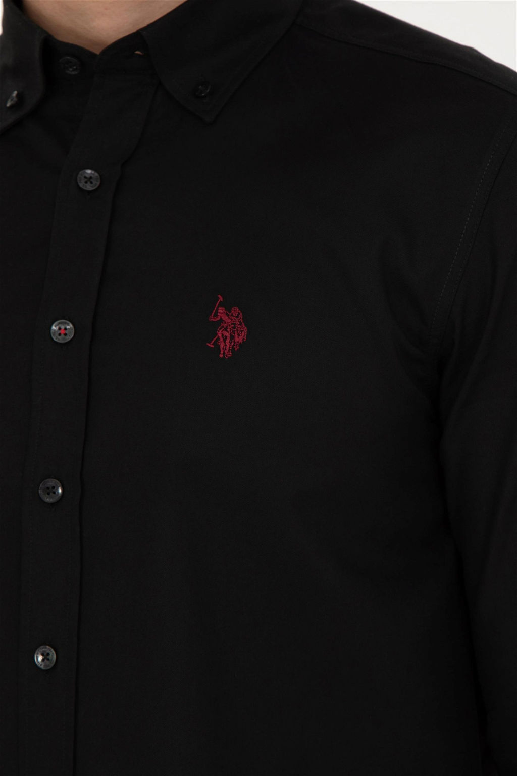 Мужская черная базовая рубашка с длинным рукавом Неожиданная скидка в корзине - U.s. polo assn фото 7