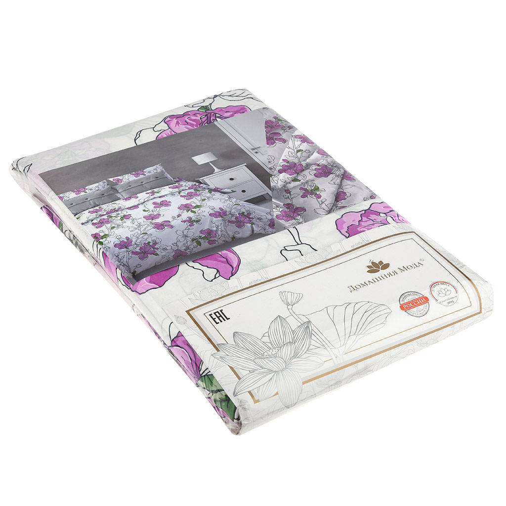 Пододеяльник Евро Макси на кнопках Цветы сакуры белый 240х215см, поплин 115г/м2, хлопок 100%, упаковка классическая ПВХ 28х41см, Домашняя мода (Россия)  фото 2