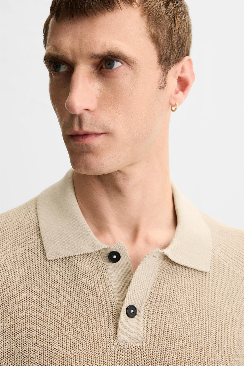 TEXTURED KNIT POLO SHIRT - Zara фото 5