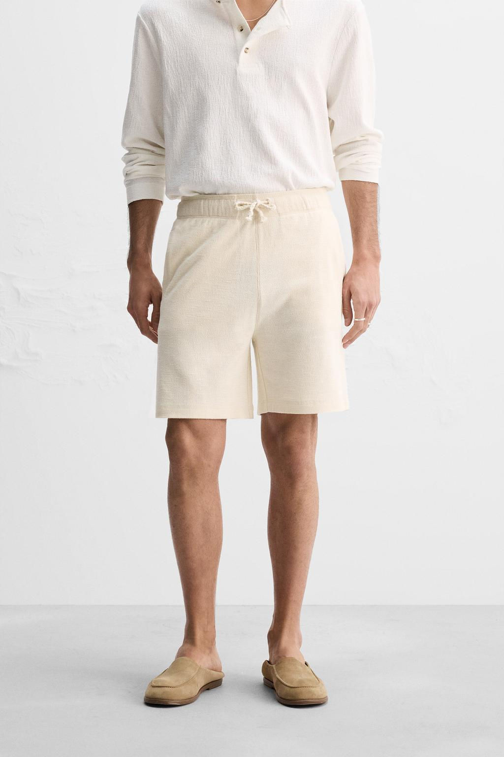 TEXTURED RELAXED FIT BERMUDA SHORTS - Zara фото 2