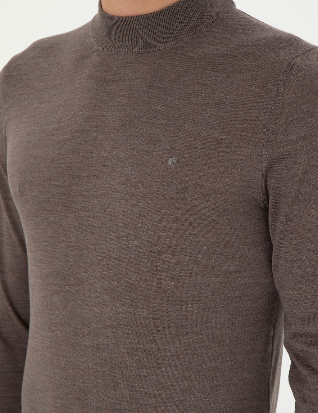 Vizon Slim Fit Ka_mir _pek Kar___ml_ _eyrek Bal_k__ Yaka Triko Kazak