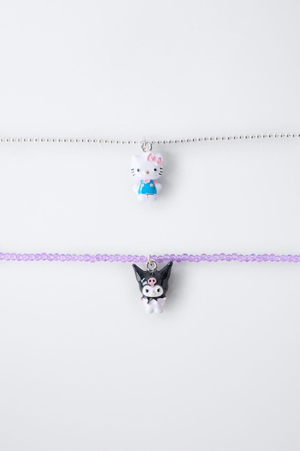 HELLO KITTY AND KUROMI  SANRIO BEAD NECKLACE TWO-PACK - Zara фото 3