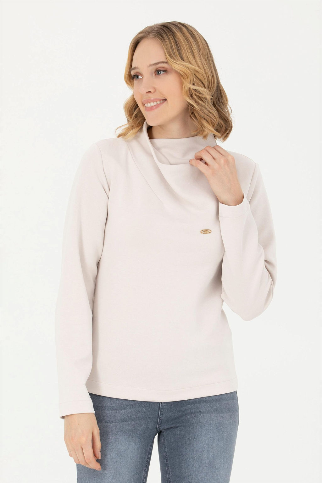 Женский свитшот с воротником-стойкой и камнем - U.s. polo assn фото 8