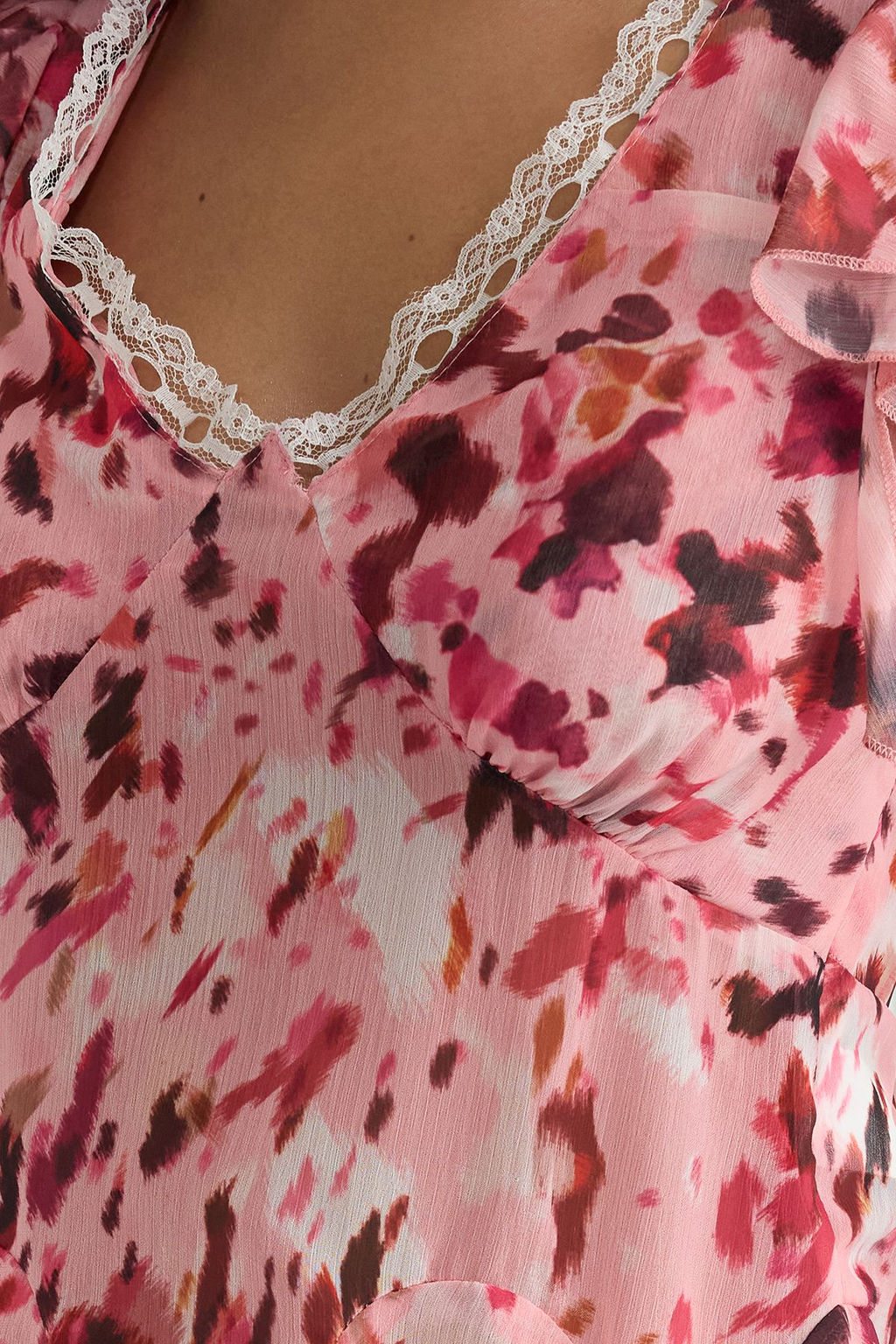 Trendyolmilla Cok Renkli Yoryo Sifon Cicekli Dokuma Dokuma Bluz TWOSS25BZ00107  фото 12