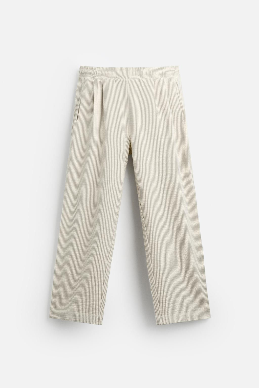 SEERSUCKER TROUSERS WITH PLEATS - Zara фото 7