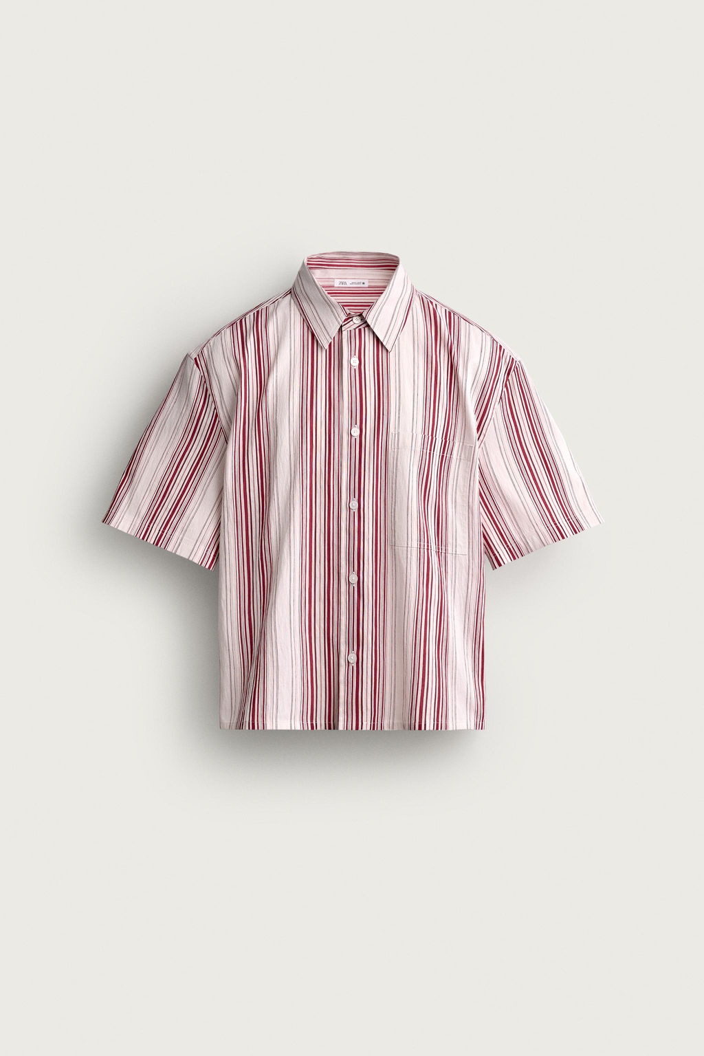 CAMISA BOXY FIT RAYAS / Rosa - Zara фото 7
