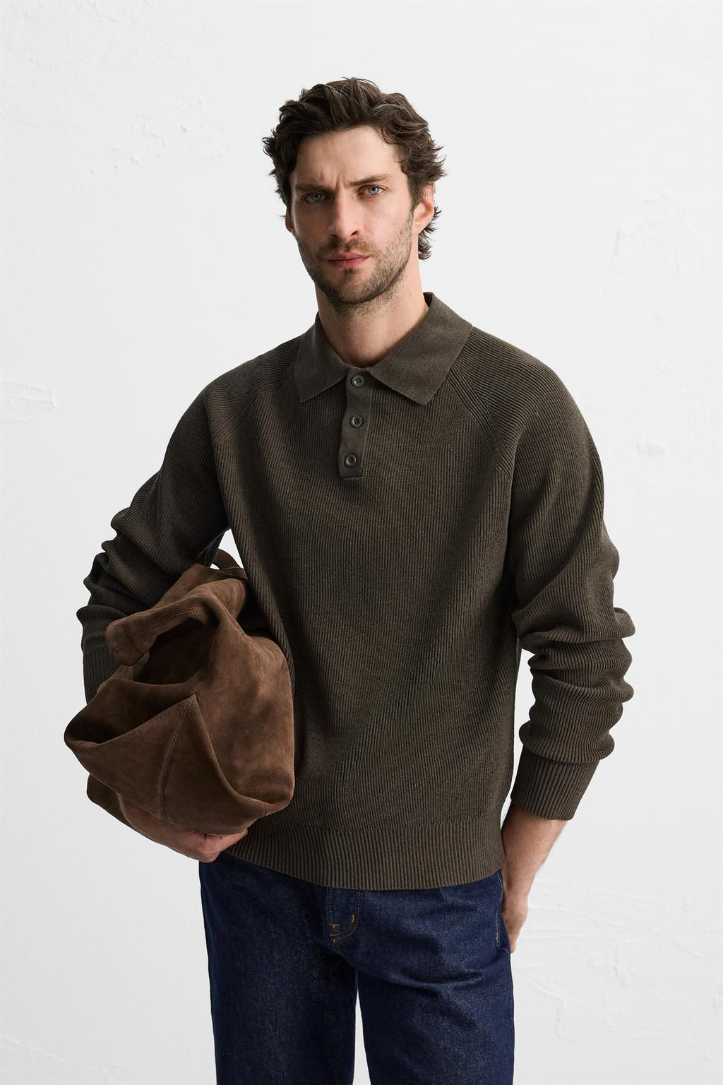 TEXTURED STITCHED POLO SHIRT - Zara фото 2