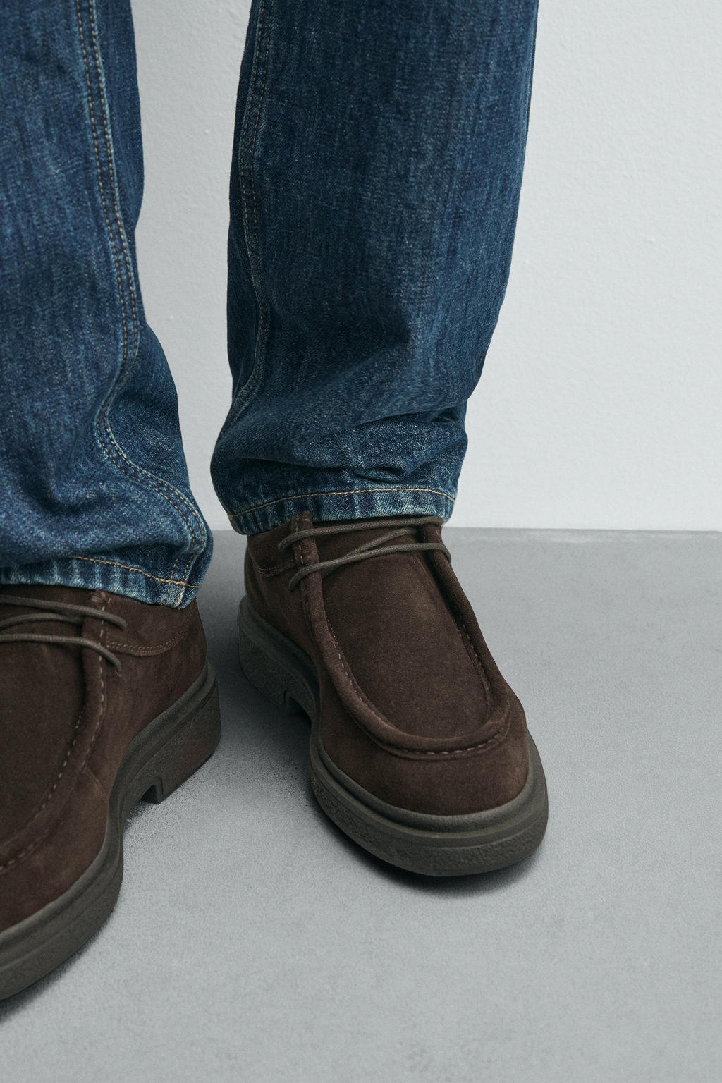 LEATHER MOC TOE SHOES - Zara фото 3