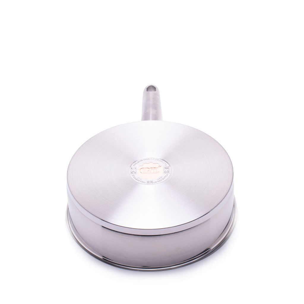 1220 GIPFEL Сковорода PRESTIGE 24х6,5см, со стеклянной крышкой, с индукционным капсульным дном. Материал: нерж. сталь 18/10. Толщина: 0,7мм  фото 3