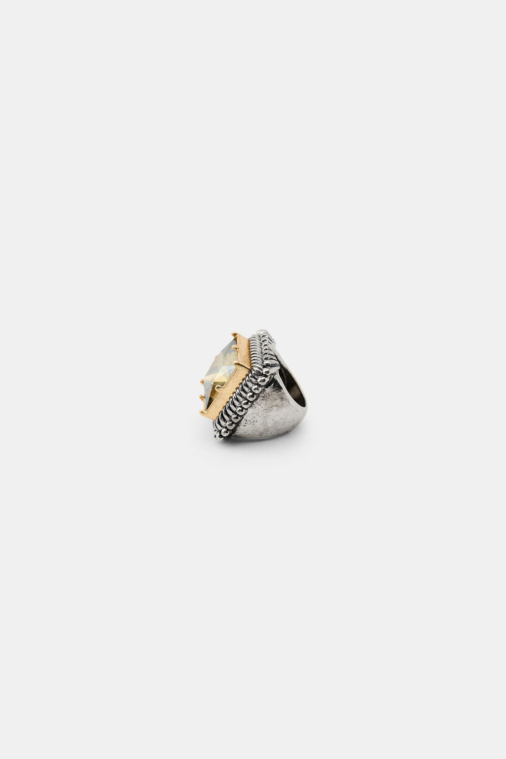 MAXI SQUARE COMBINATION GEMSTONE RING - Zara фото 3