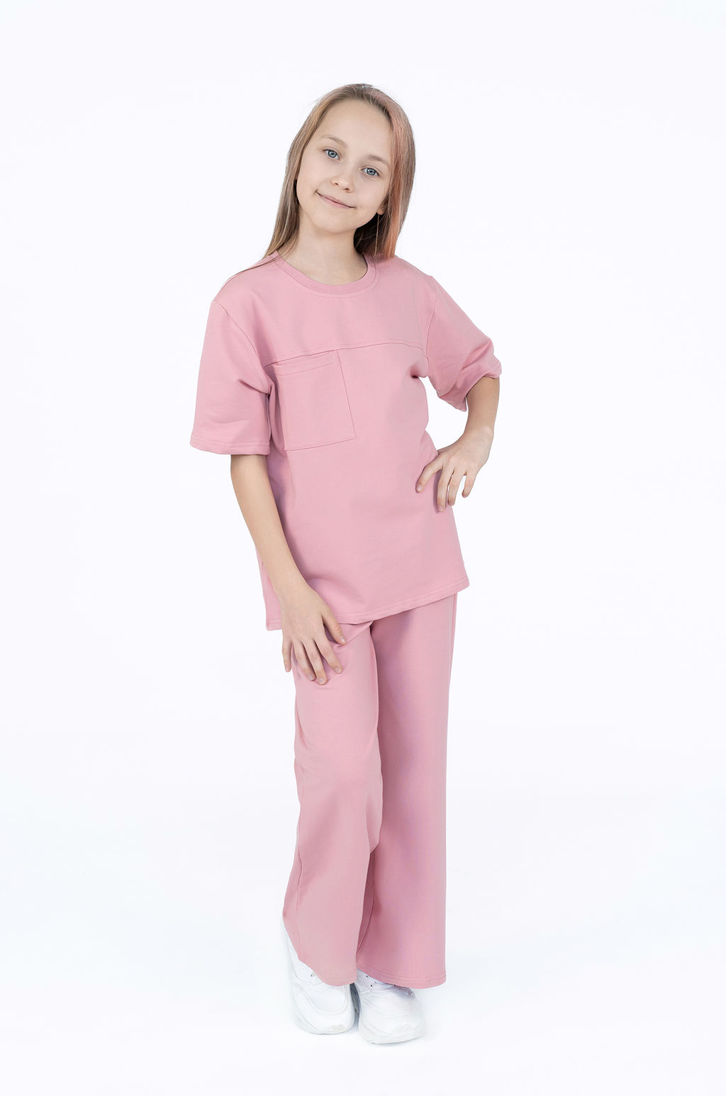 Костюм детский для девочки пыльная роза 7063 (122)