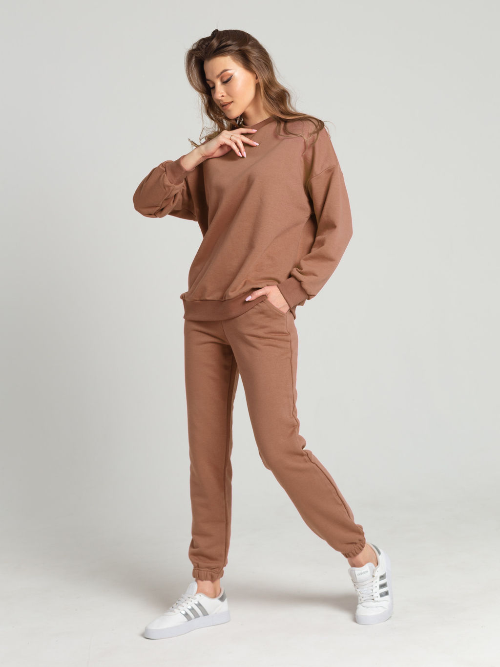 Костюм женский футер 3-х нитка петля пенье СЕВАРА КОФЕ - Domtrik фото 5