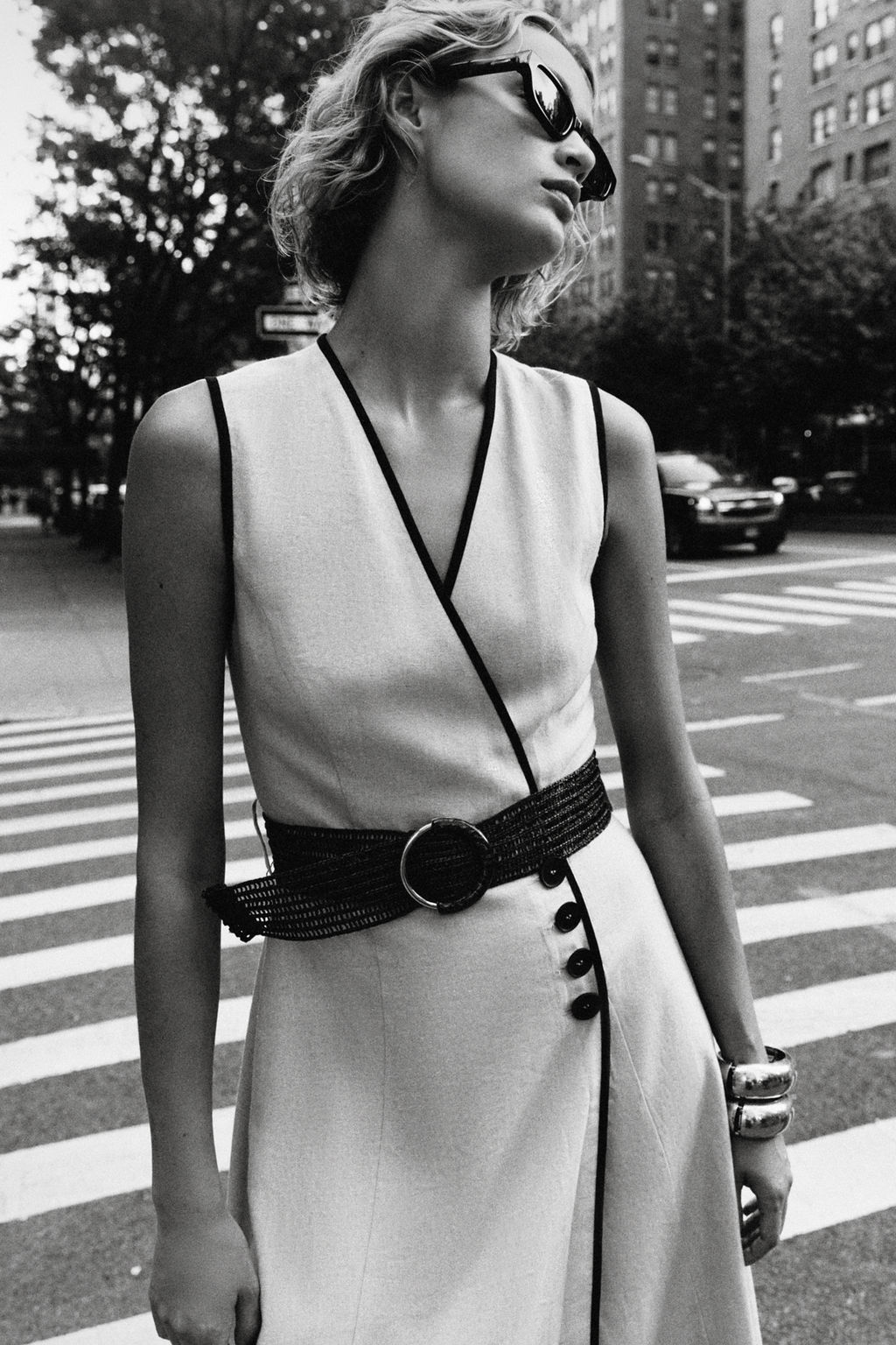 LINEN BLEND MIDI DRESS WITH BELT - Zara фото 11