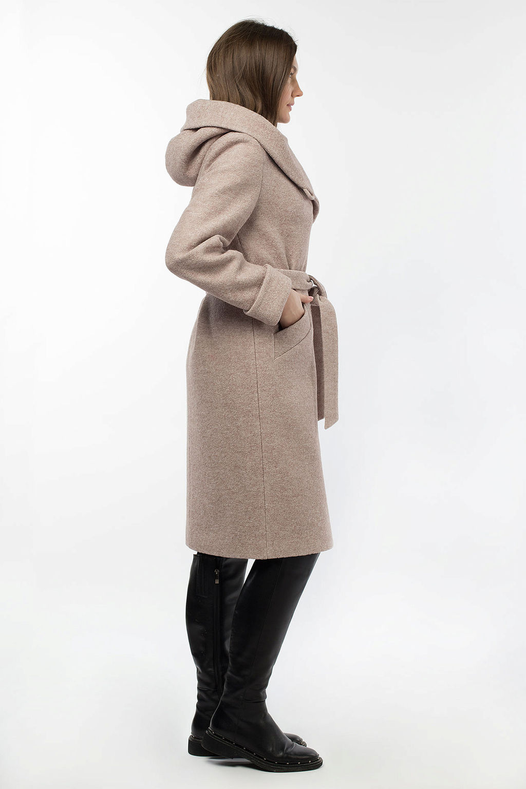 01-10538 Пальто женское демисезонное (пояс) - El podio фото 5