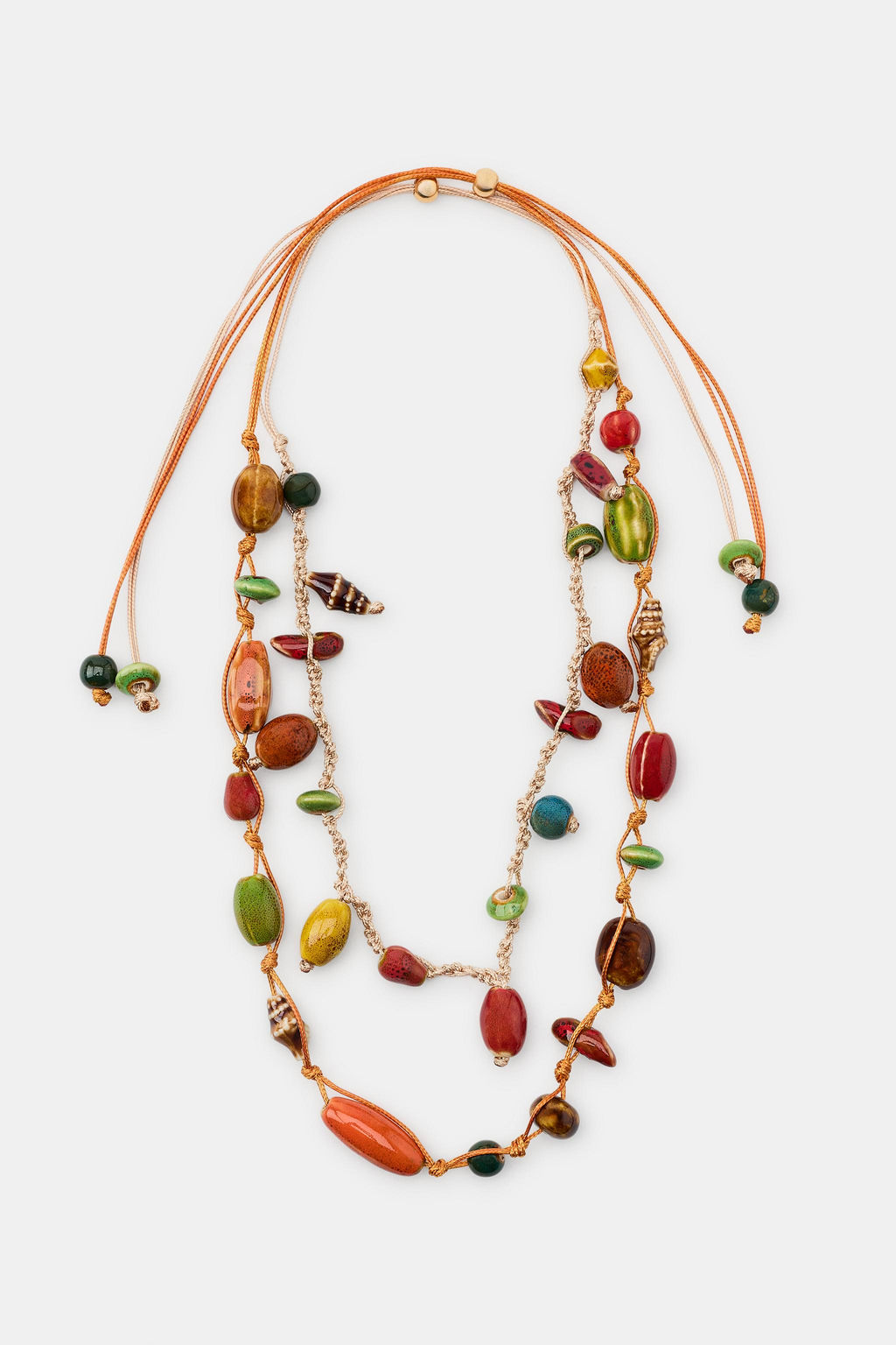 COLLAR DOBLE CORD?N PIEZAS CER?MICA / Multicolor - Zara фото 2