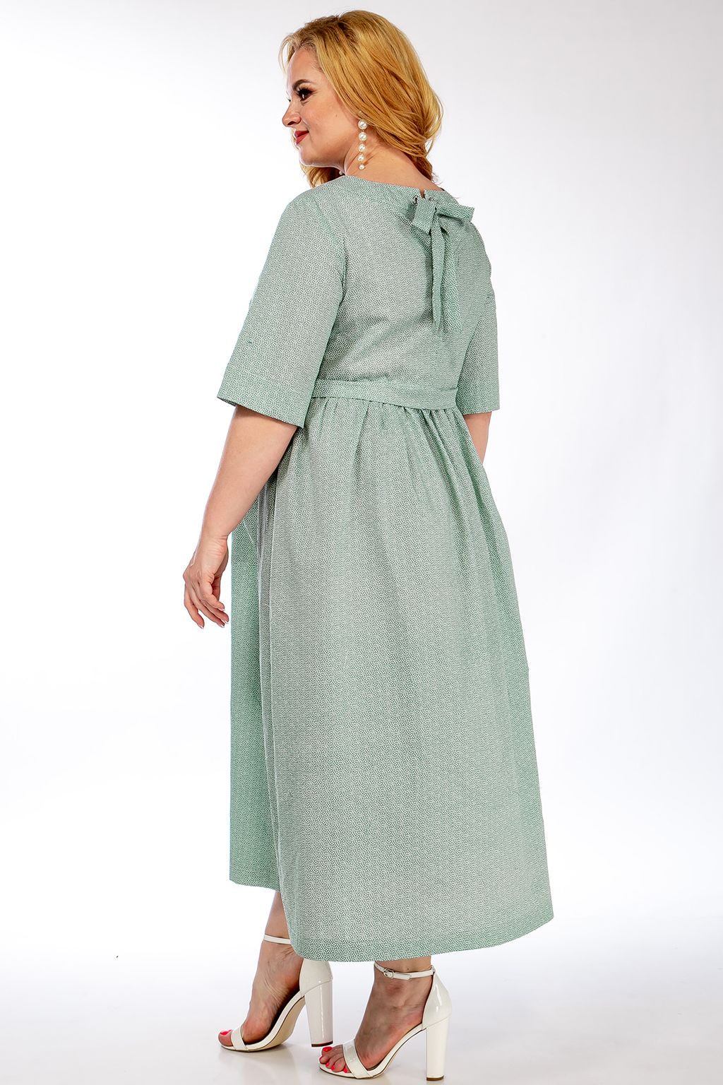 Платье МИШЕЛЬ Шик зеленого цвета plus size - Almond фото 5