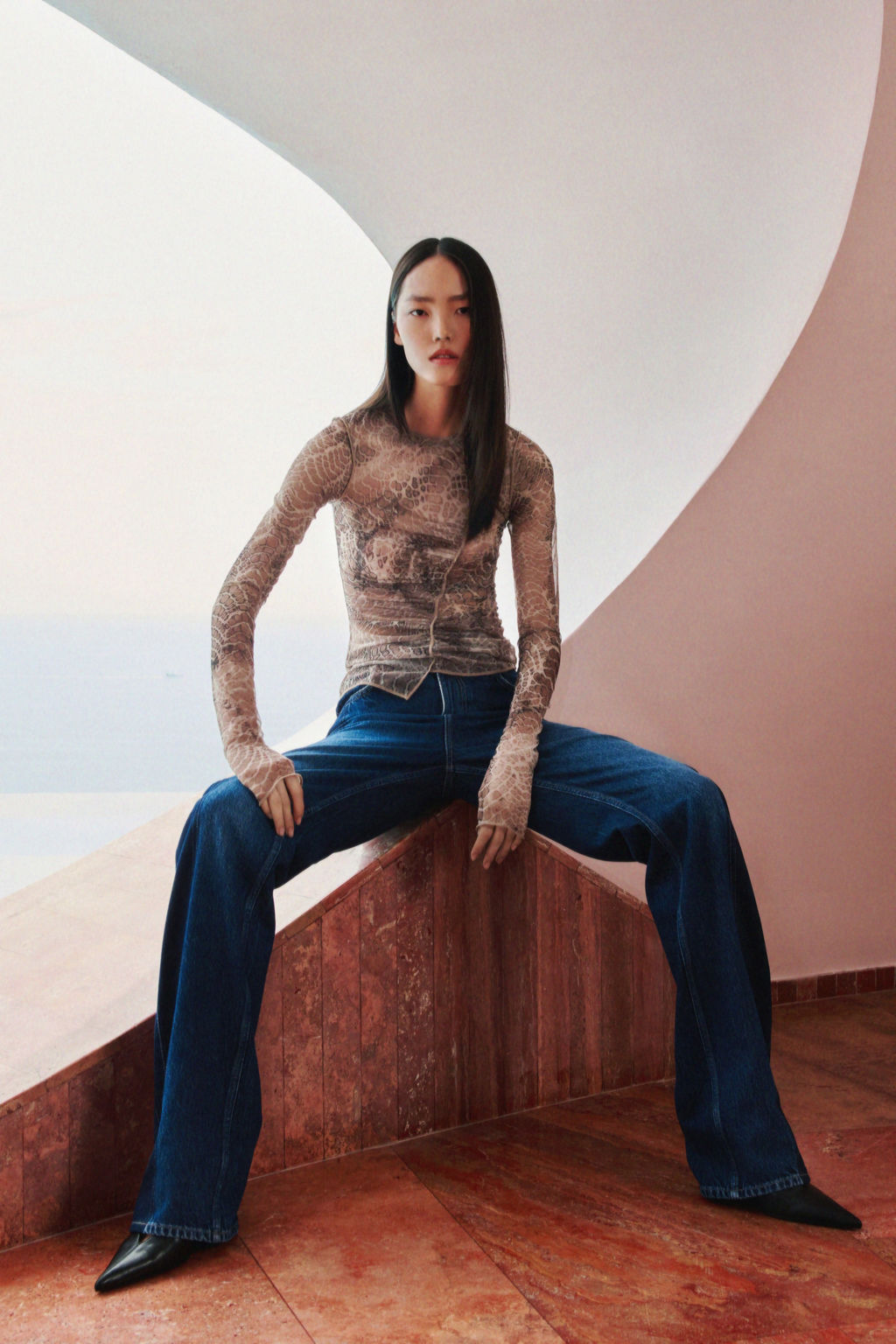 Top de malla drapeado - H&m фото 4