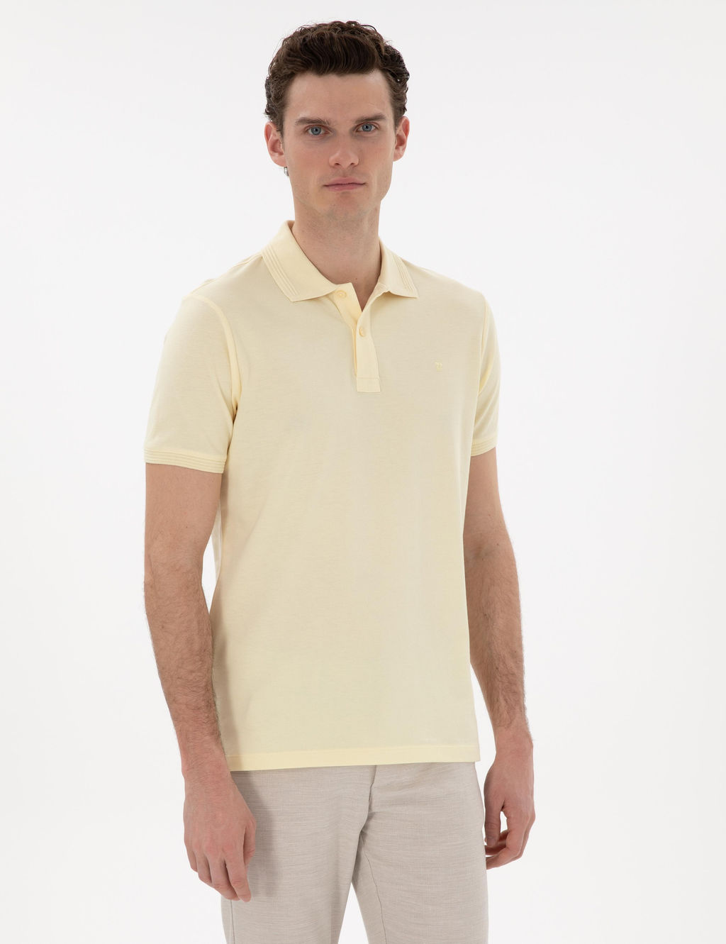 A__k Sar_ Slim Fit K_vr_lmaz Polo Yaka Basic Ti__rt - Pierre cardin фото 8