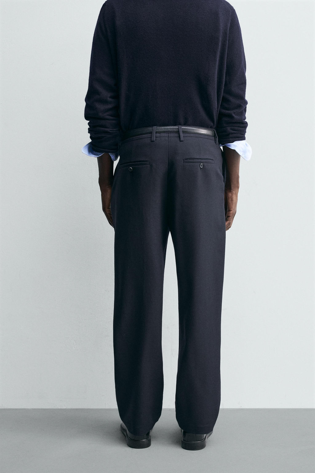 100% WOOL STRAIGHT-LEG TROUSERS - Zara фото 3