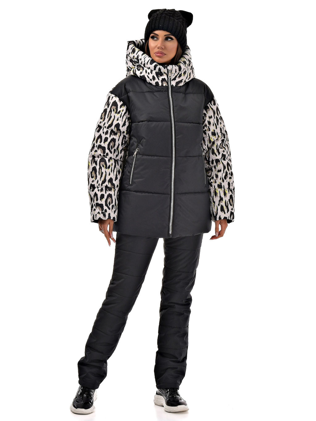 до -20, синтепон 300 г с дизайнерским принтом, зимняя куртка - А+б коллекция фото 2