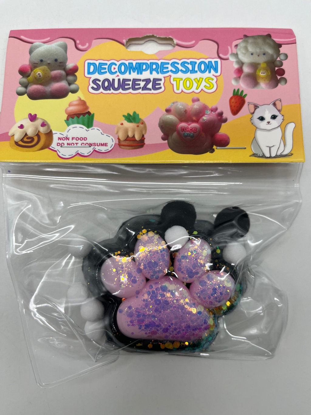 Мякиш DECOMPRESSION SQUEEZE TOYS - Лапка черная 16 шт в уп - Storyland фото 2