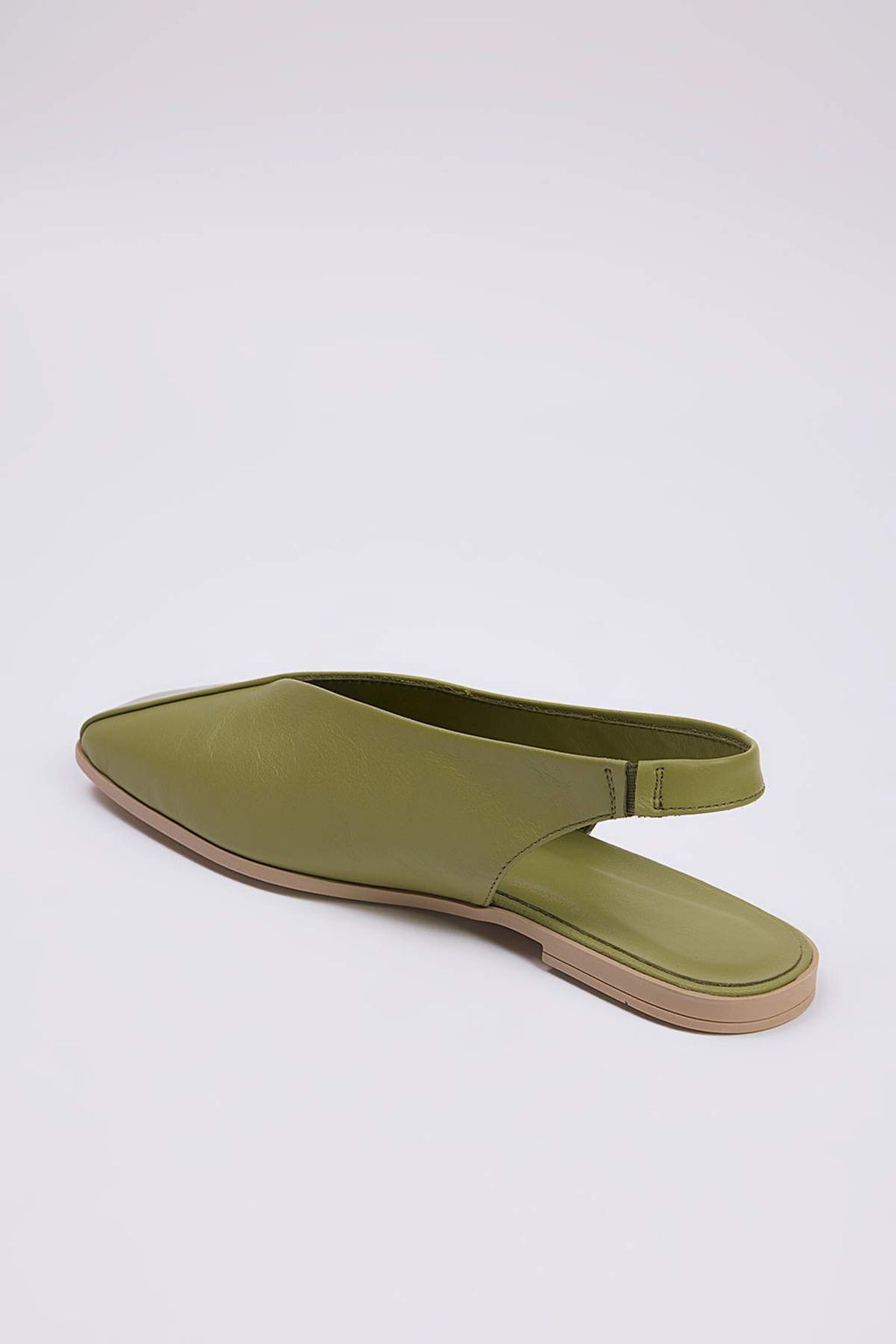 Mint Hakiki Deri Arkas? Ac?k Kare Burun Kad?n Babet TAKSS25BE00018