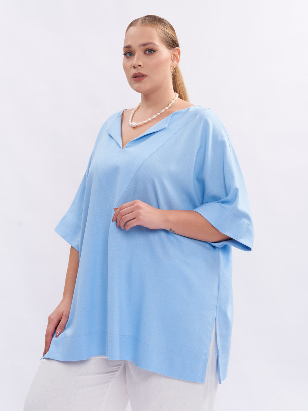 Блузка льняная BL45152BLU13 - Артесса фото 7