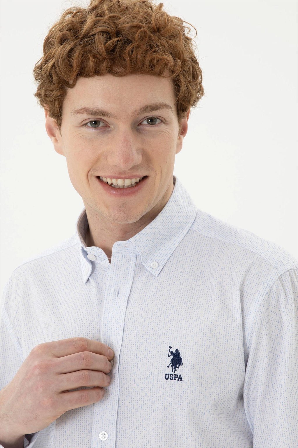 Мужская голубая рубашка с длинным рукавом - U.s. polo assn фото 2