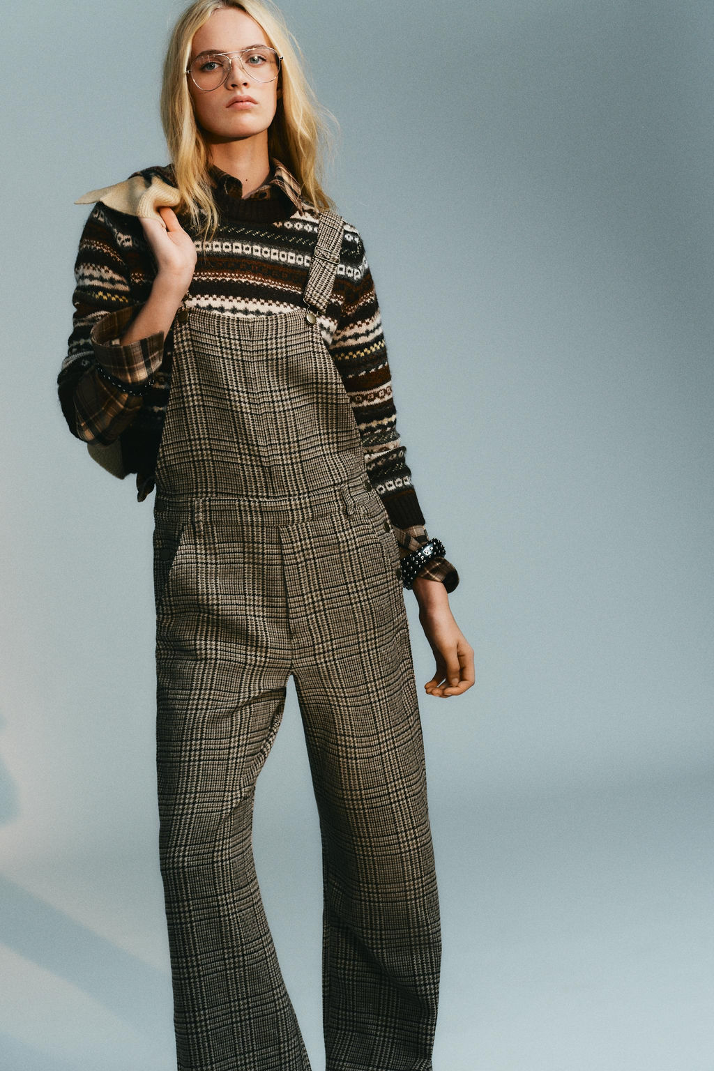 CHECKED WOOL BLEND JUMPSUIT - Zara фото 3
