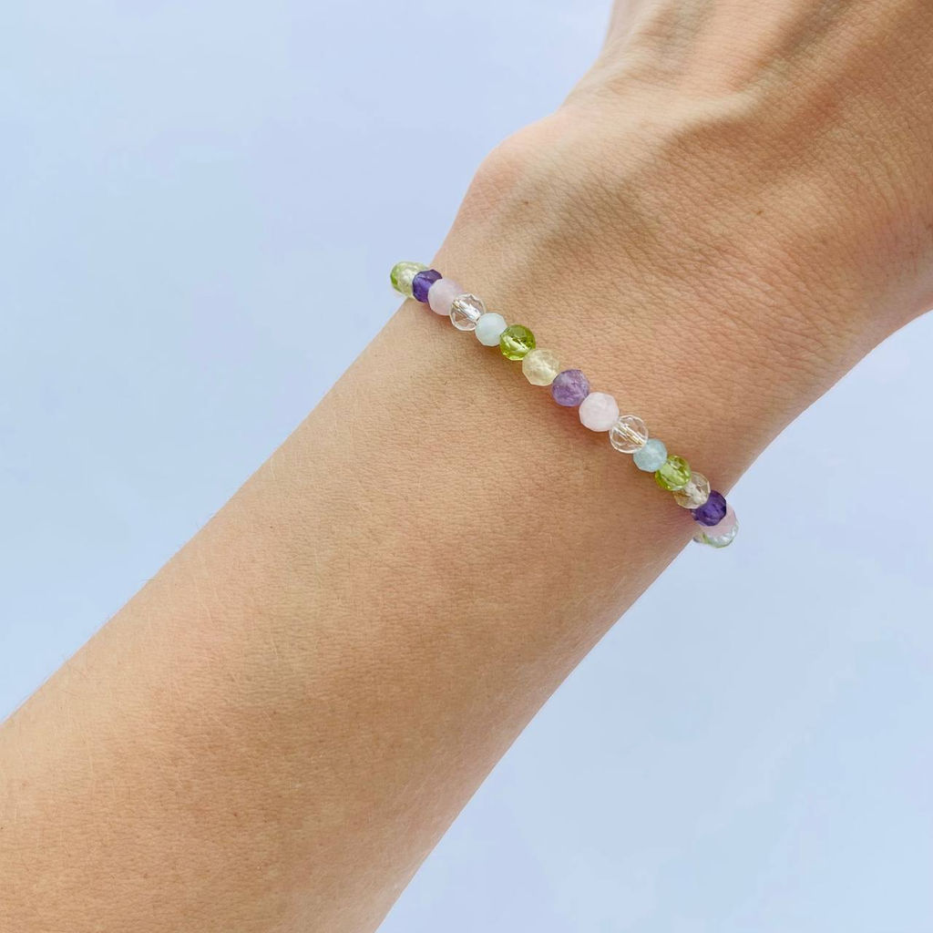 Браслет Самоцветы микс огранка 19 см +