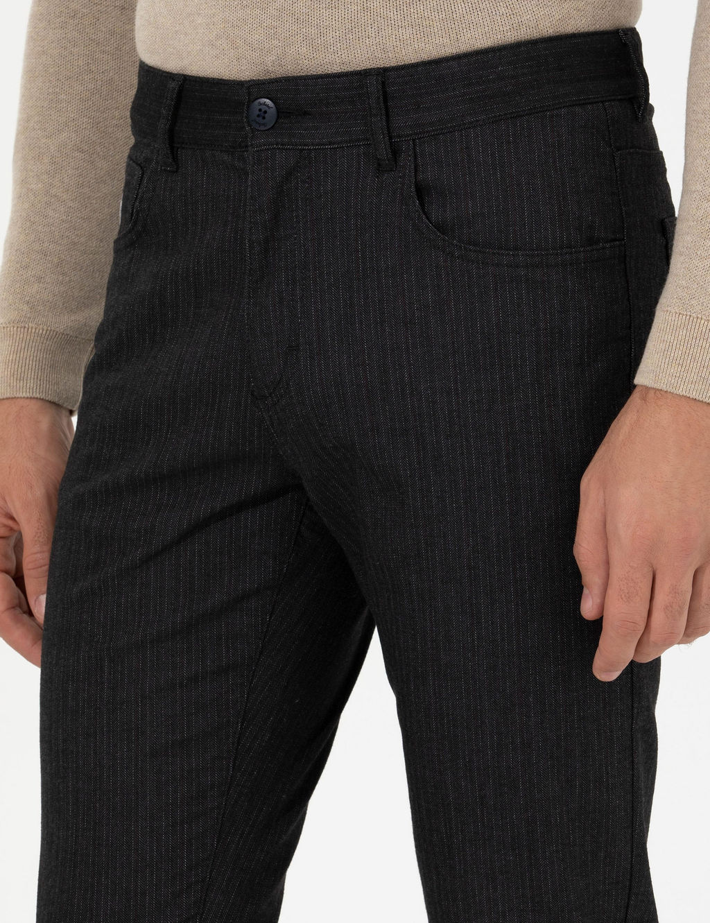 Брюки чинос узкого кроя антрацитового цвета - Cacharel фото 6