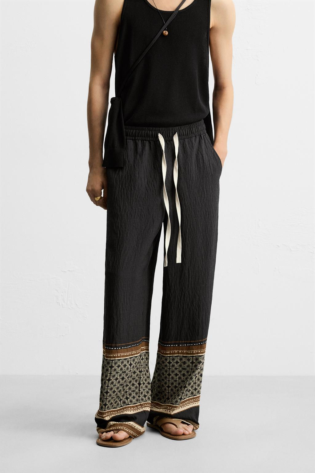 RELAXED FIT COLOUR BLOCK TROUSERS - Zara фото 2