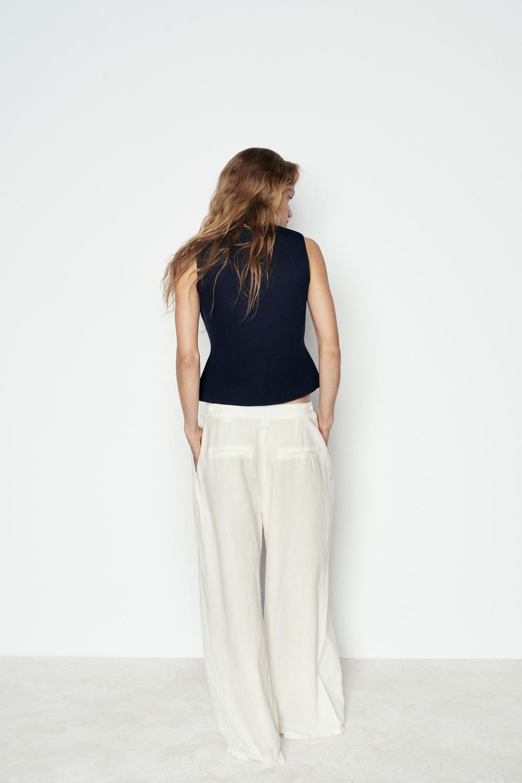 PLAIN KNIT TOP WITH GOLD BUTTON - Zara фото 10