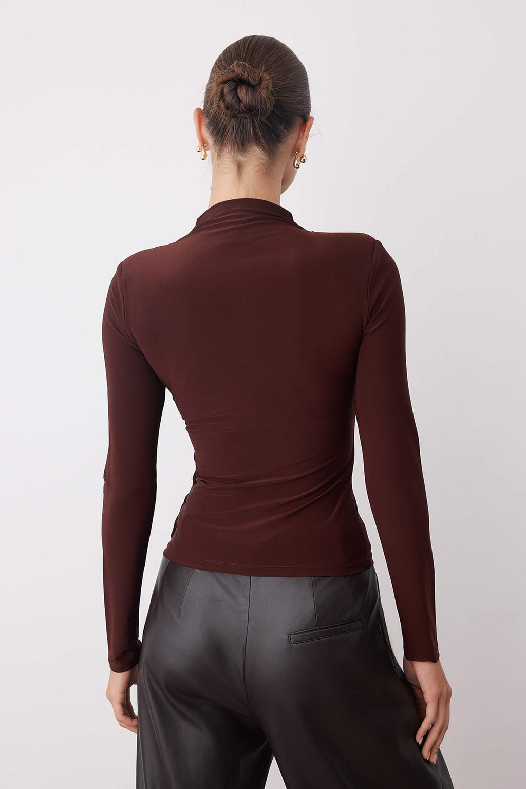 Kahverengi Buzgulu Vatka Detayl? Orme Party Bluz TPRAW26BZ00020 - Trendyolmilla фото 4