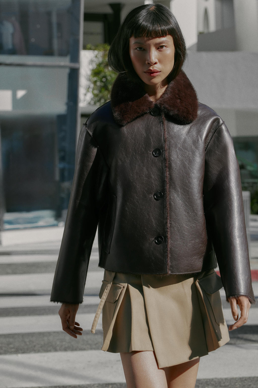 REVERSIBLE DOUBLE-FACED FAUX LEATHER JACKET - Zara фото 14
