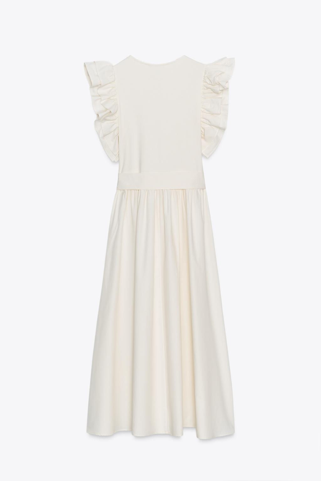 RUFFLED CONTRAST DRESS - Zara фото 7