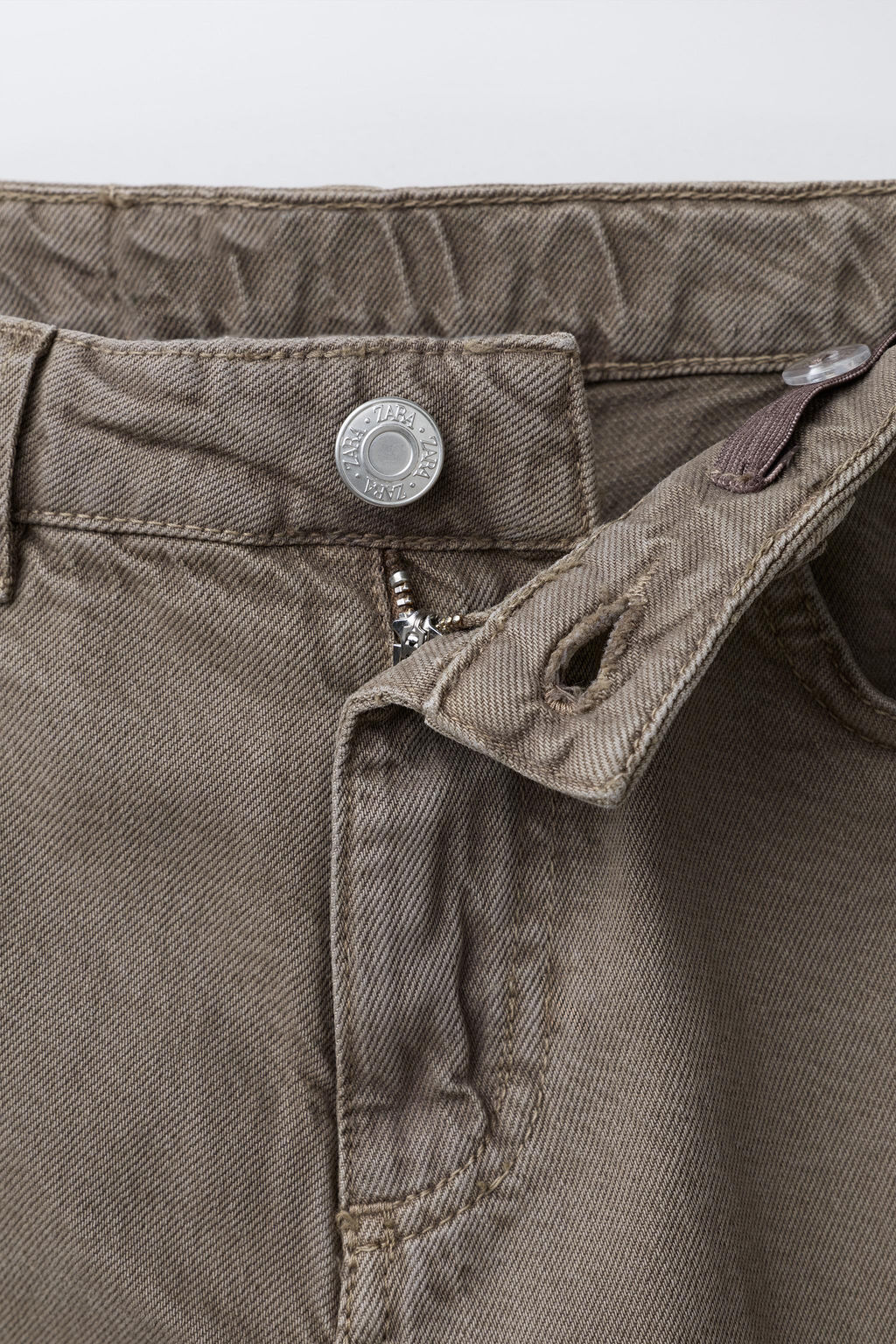 RELAXED FIT TWILL BAGGY TROUSERS - Zara фото 3