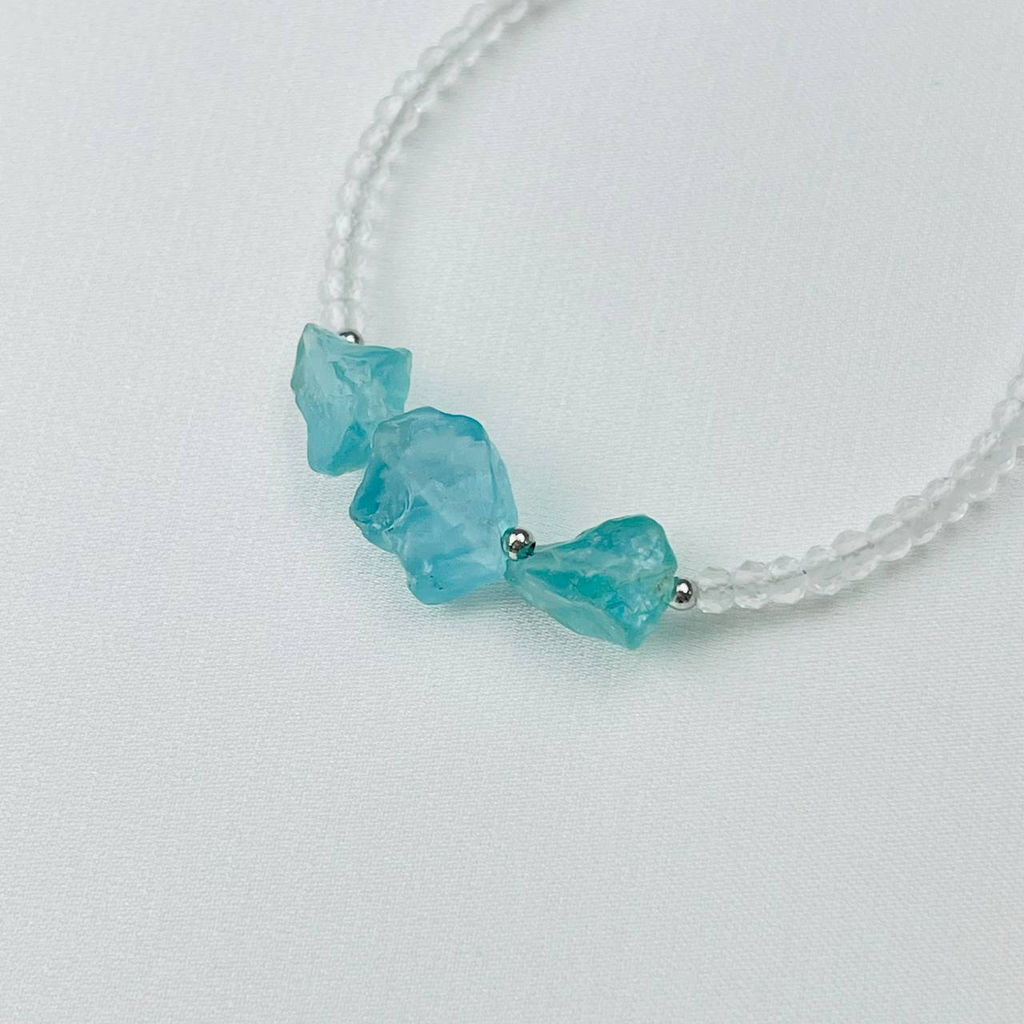 Браслет из Горного Хрусталя и Апатита - Радуга самоцветов фото 3