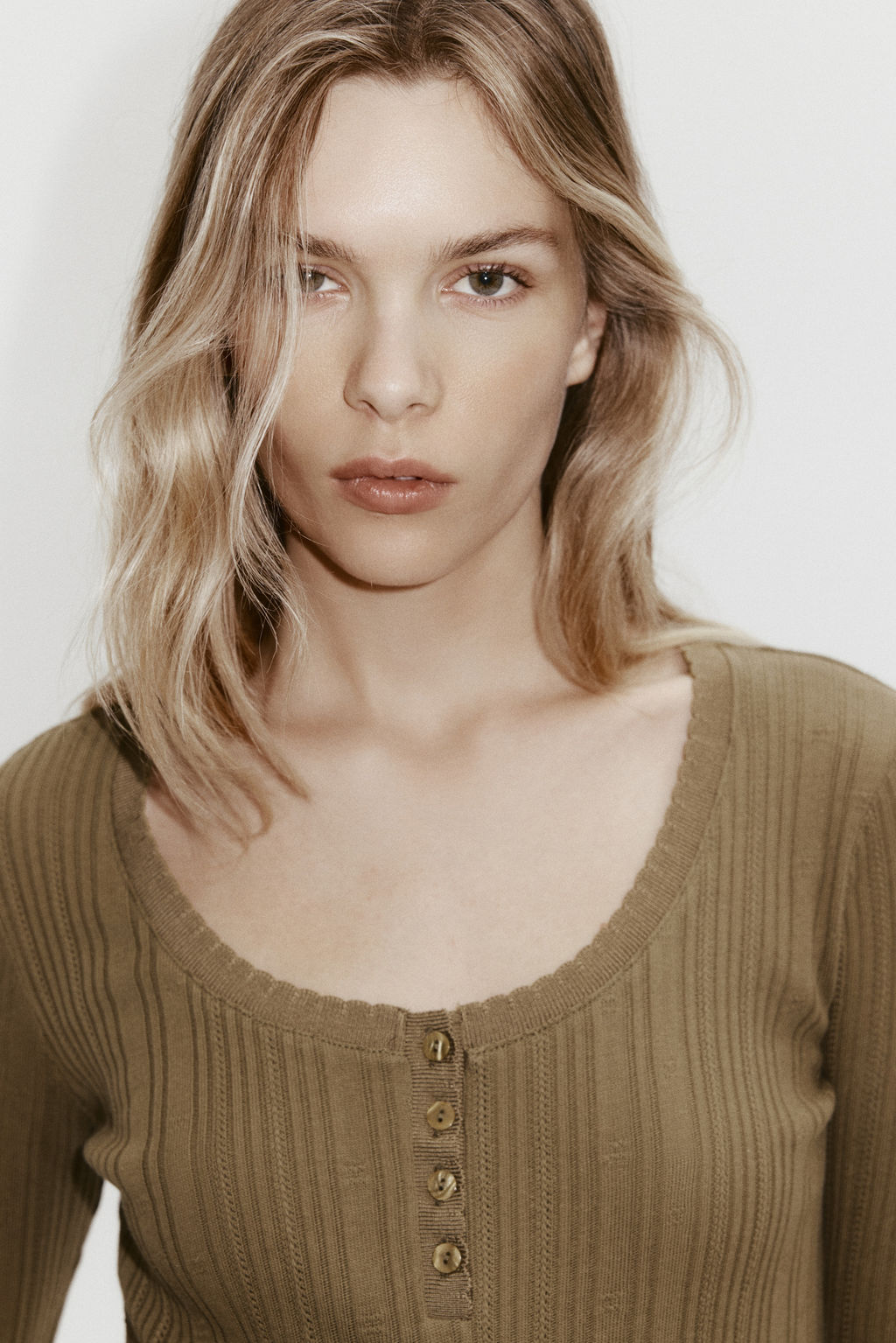 Top en punto pointelle de algod?n - H&m фото 6