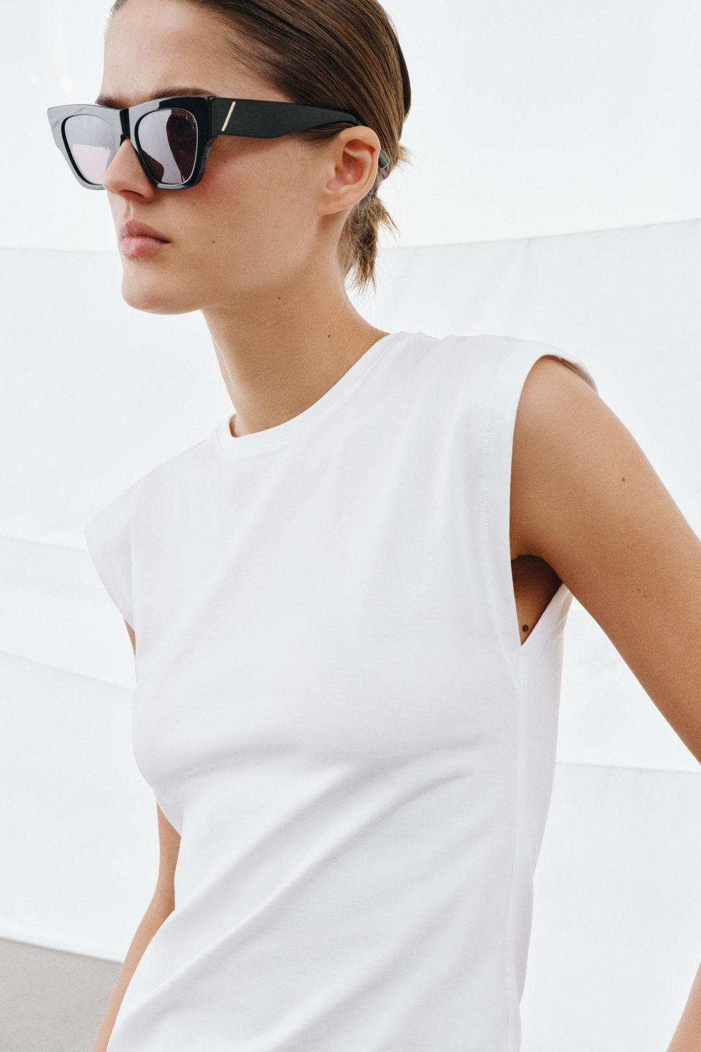 CAMISETA CON ALGOD?N / Blanco - Zara фото 4