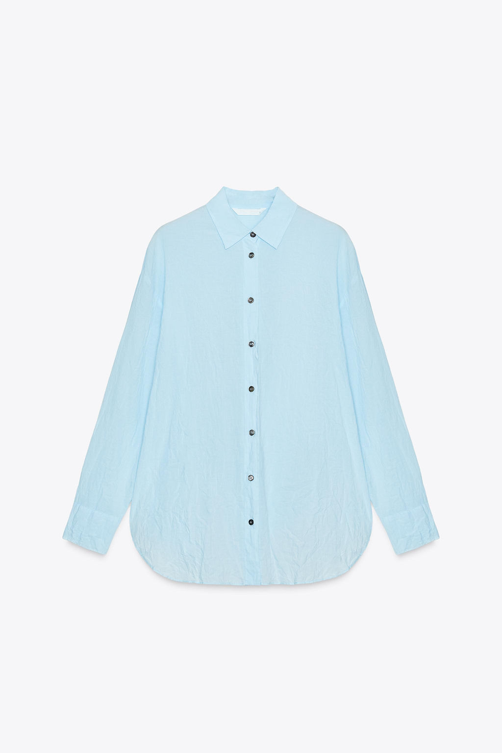 ZW COLLECTION CREASED BUTTON SHIRT - Zara фото 7