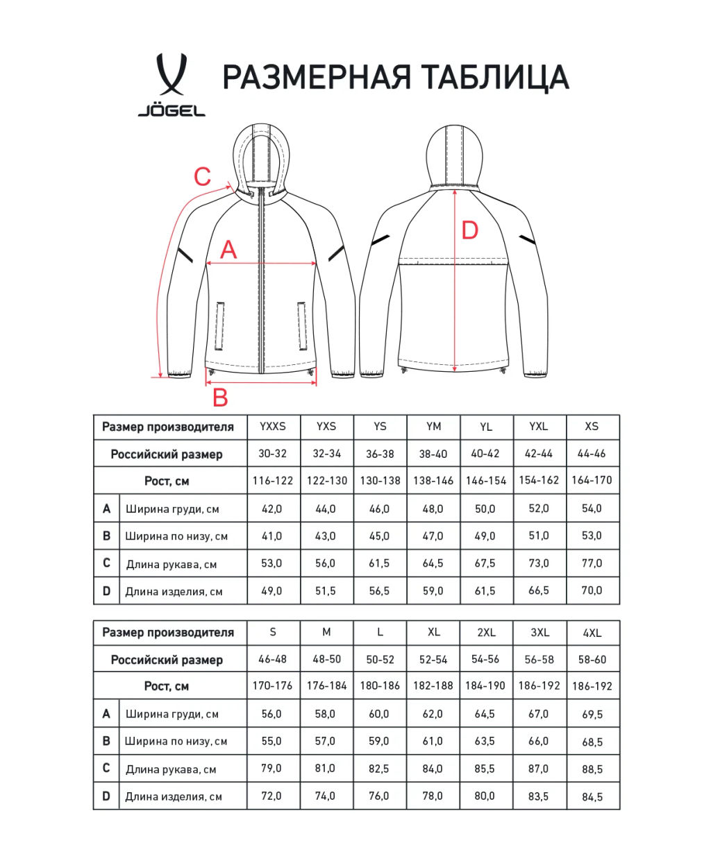 Куртка ветрозащитная JOGEL CAMP 2 Rain Jacket, красный