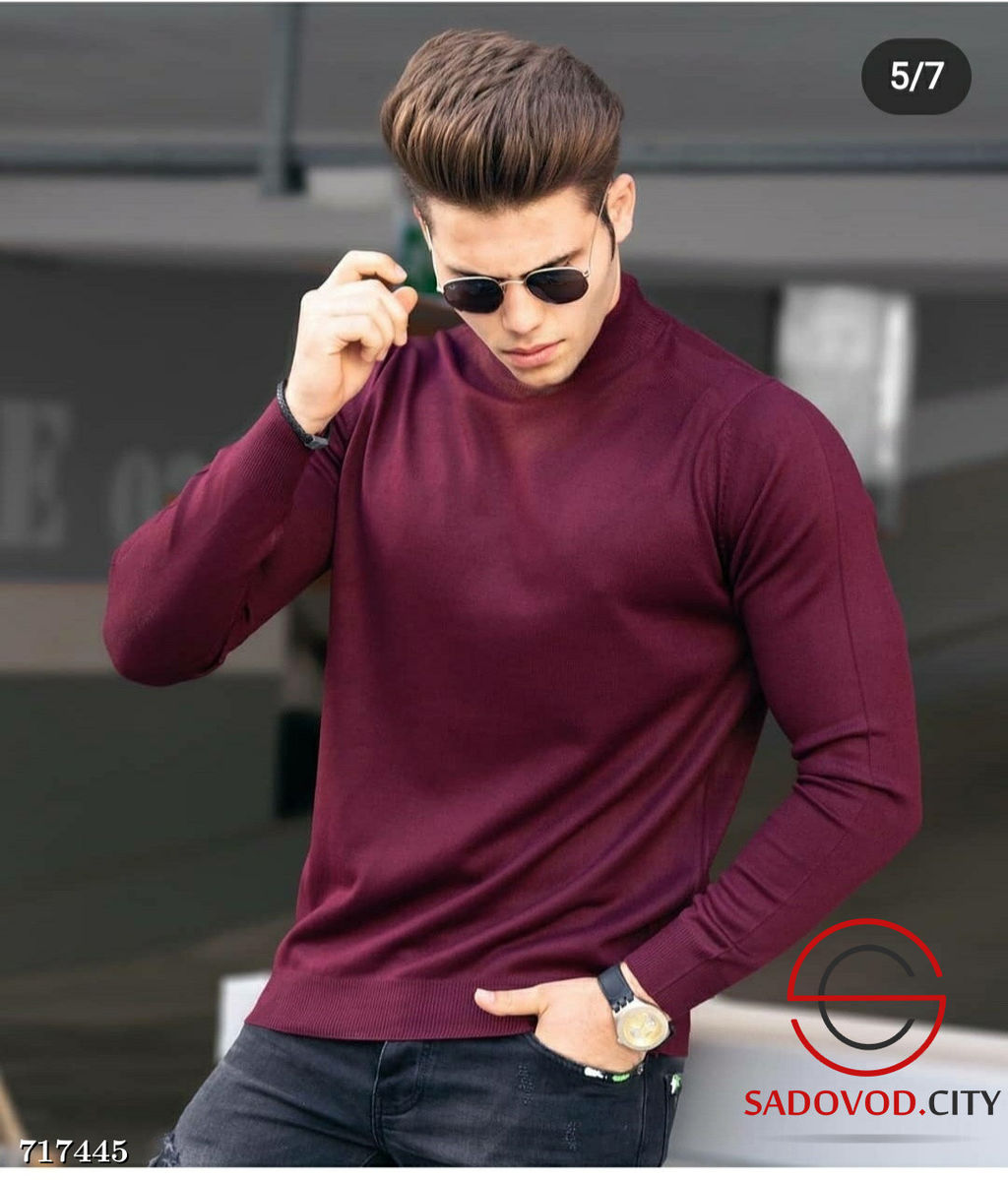 Мужская однотонная водолазка - Bruno фото 9