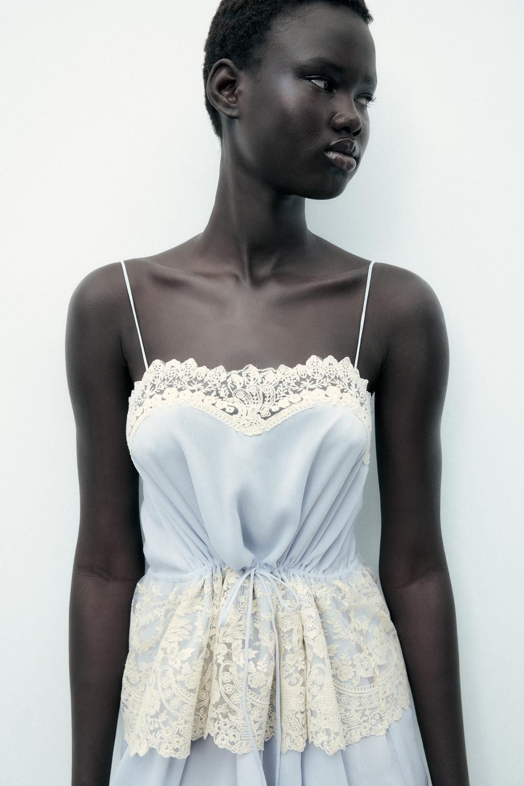 LACE STRAPPY DRESS - Zara фото 3