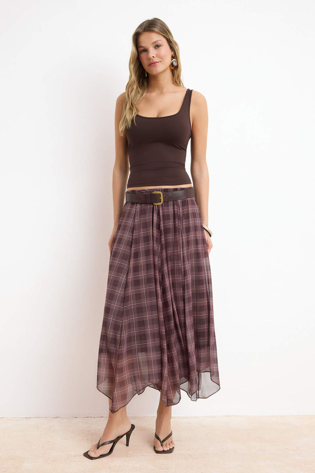 Cok Renkli Ekose Skater Y?rtmacl? Normal Bel Tul Orme Etek TWOSS26ET00151 - Trendyolmilla фото 2