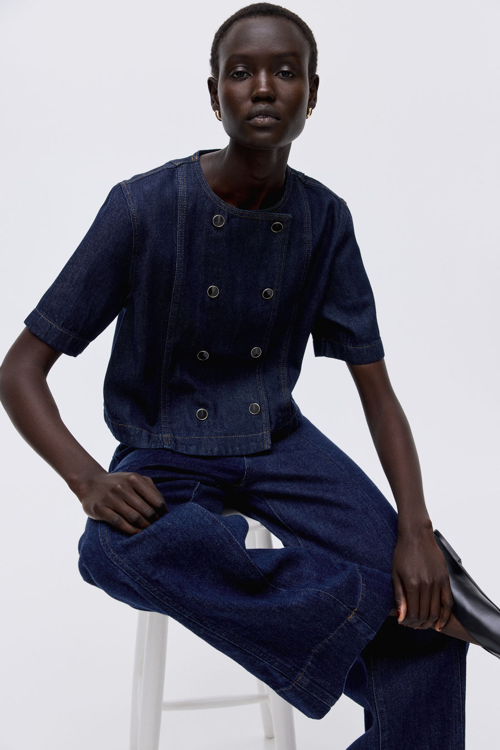 Camisa denim de doble botonadura - H&m фото 3
