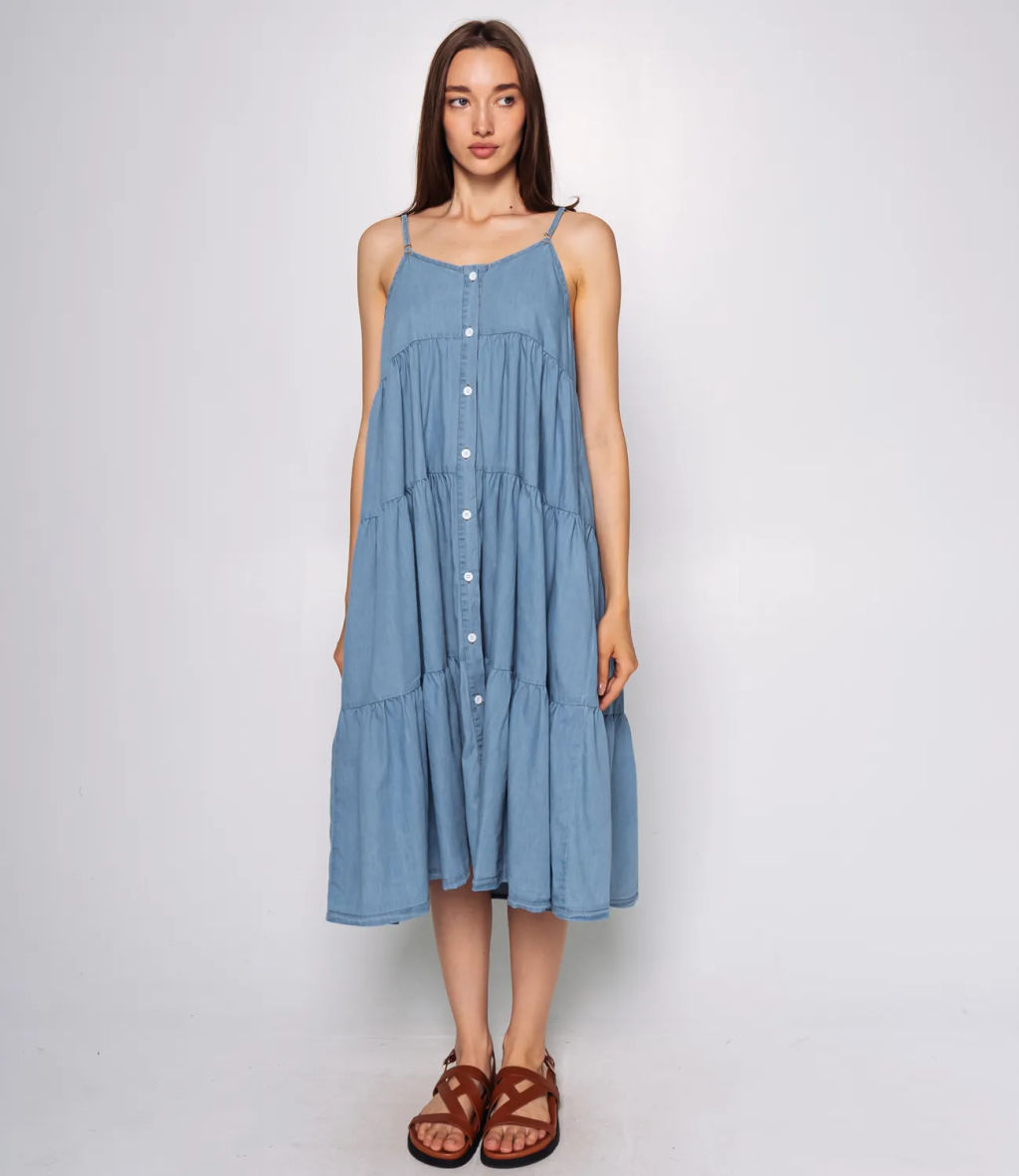 Джинсовый сарафан #КТ22078, голубой